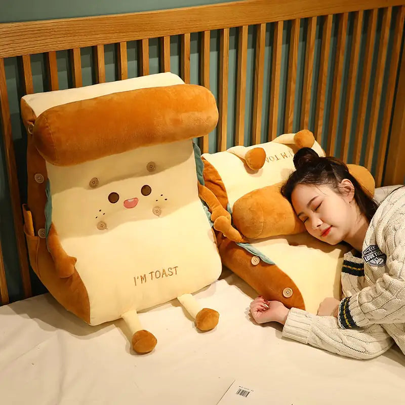 Toast Bread Bedside Cushion Pillow for Neck and Waist