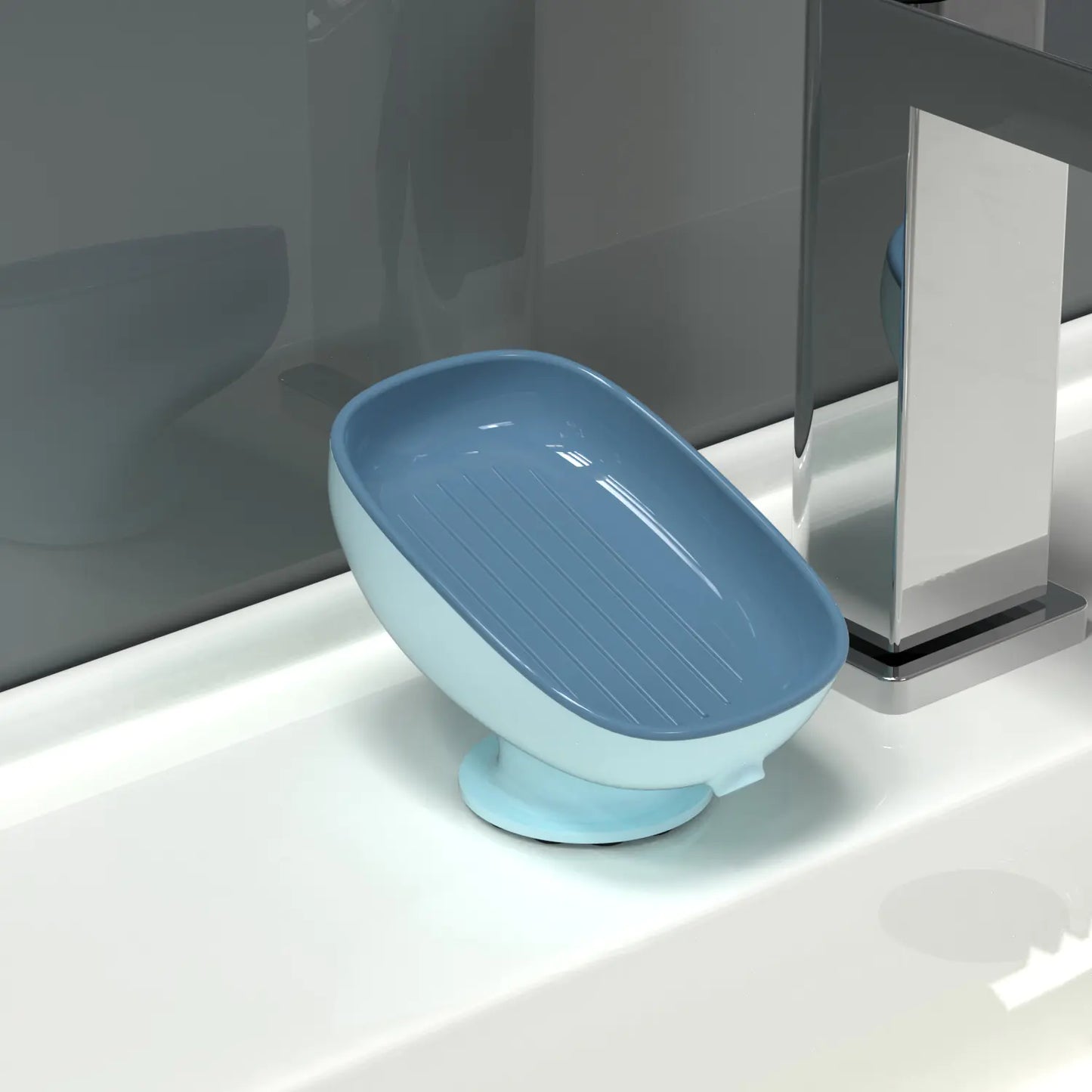 Suction Cup Soap Dish for Bathroom Storage