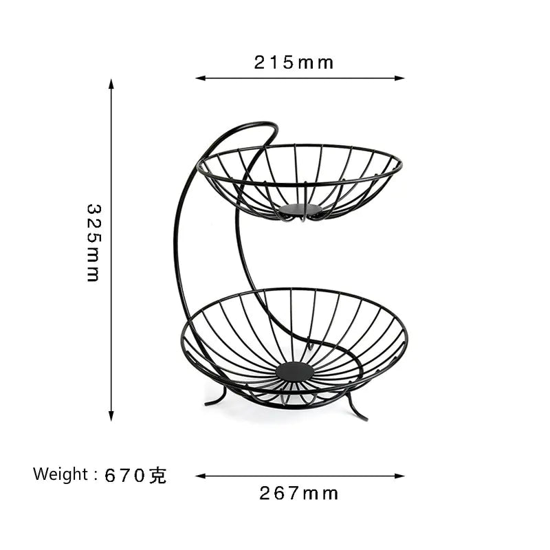 Two Story Metal Fruit Bowl