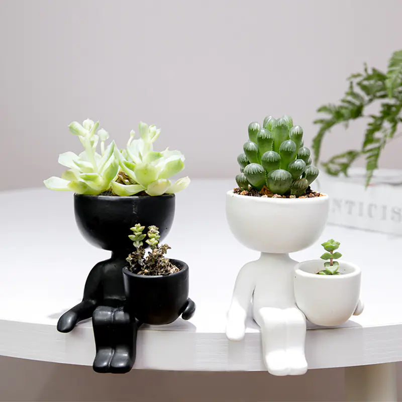 Ceramic Figurine Vase for Home Decor