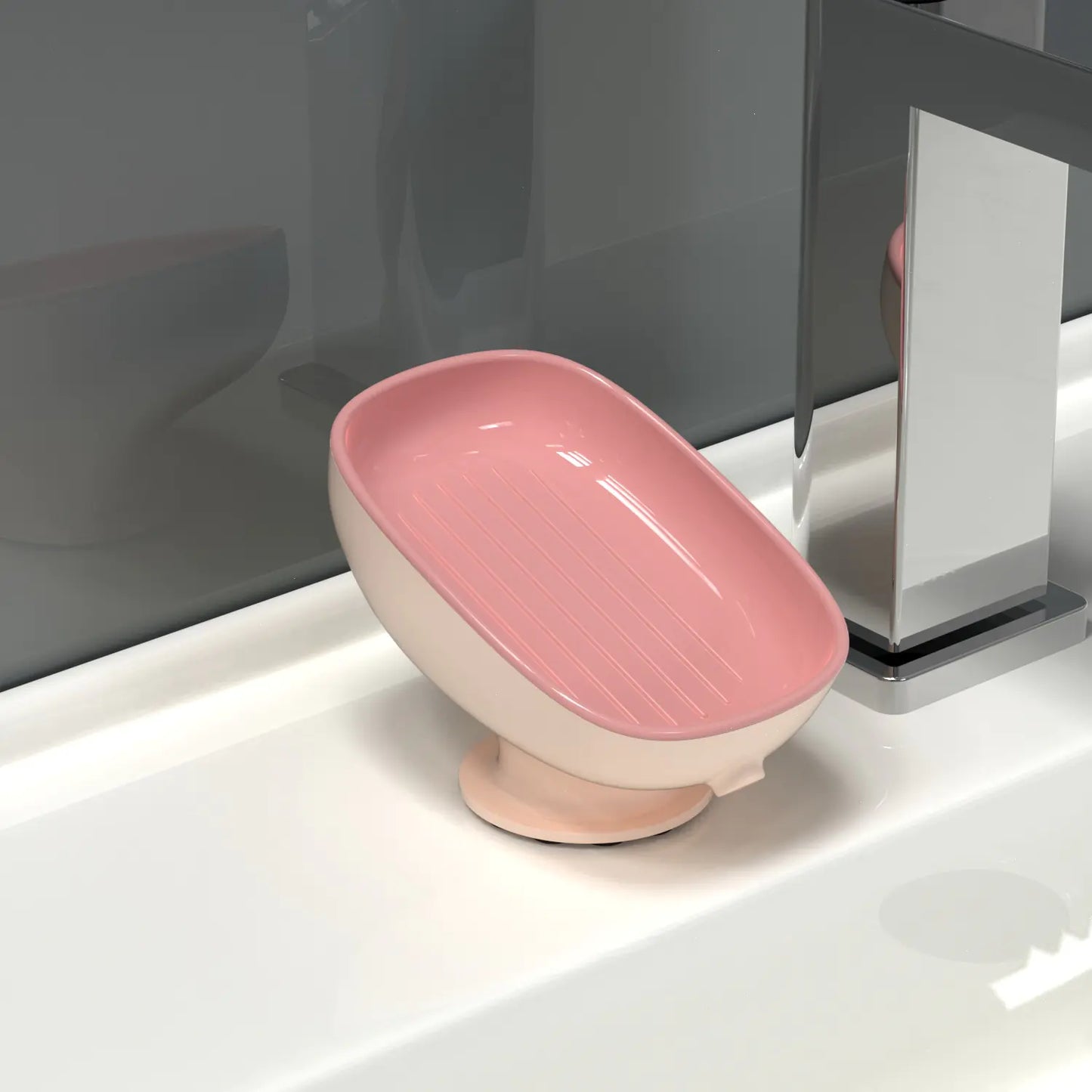 Suction Cup Soap Dish for Bathroom Storage