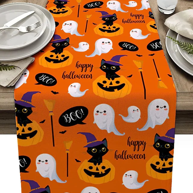 Fall Harvest Pumpkin Table Runner for Indoor/Outdoor Use
