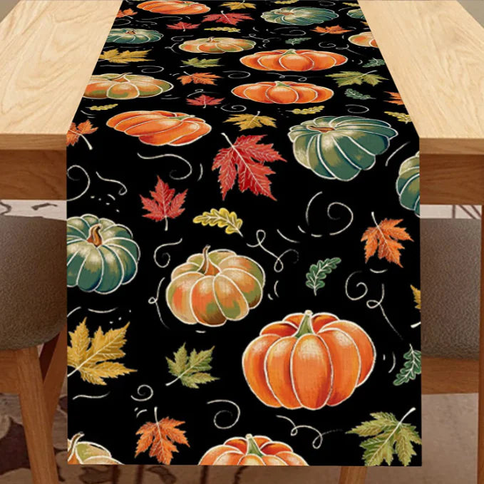 Fall Harvest Pumpkin Table Runner for Indoor/Outdoor Use