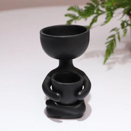 Ceramic Figurine Vase for Home Decor