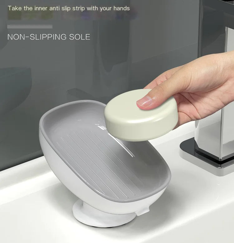 Suction Cup Soap Dish for Bathroom Storage
