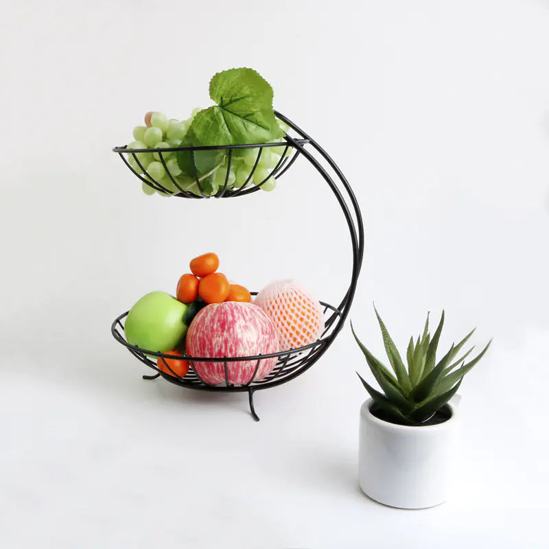 Two Story Metal Fruit Bowl