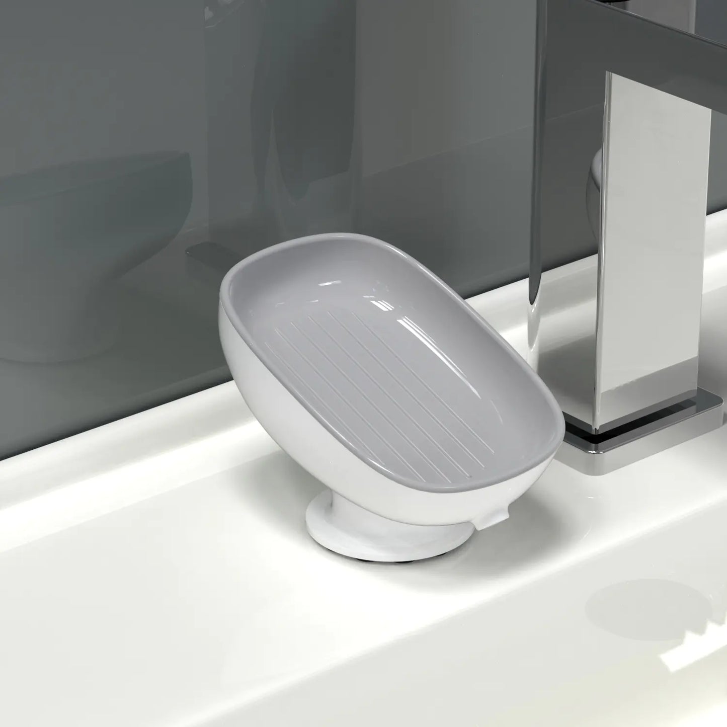 Suction Cup Soap Dish for Bathroom Storage