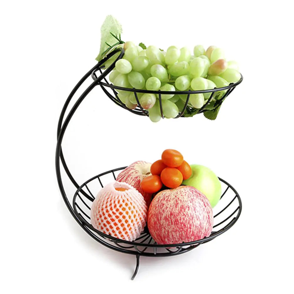 Two Story Metal Fruit Bowl